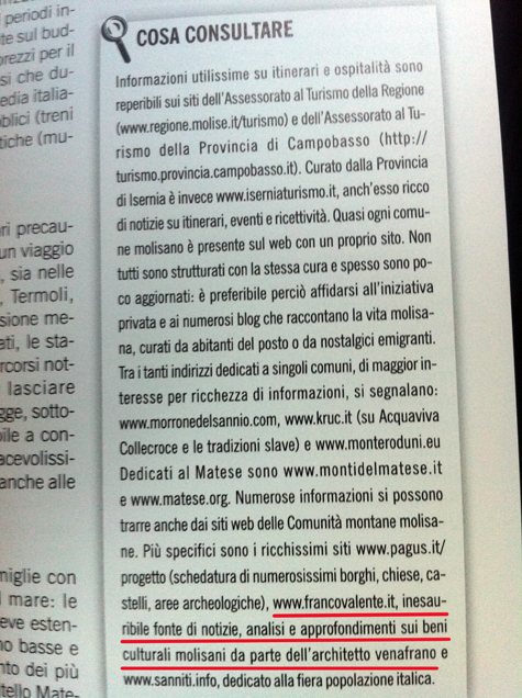 Questo sito può vantarsi di essere consigliato anche dal Touring-club