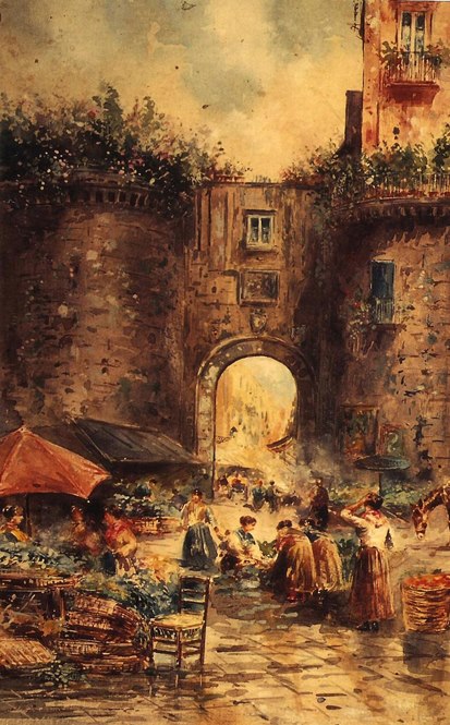 Una veduta di Napoli in un quadro di Nicola Giuliani e nel Castello di Venafro.